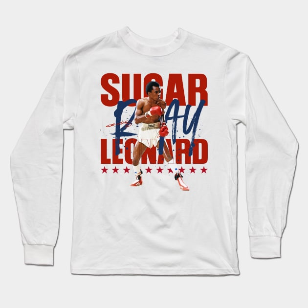 Sugar Ray Leonard Long Sleeve T-Shirt by Juantamad